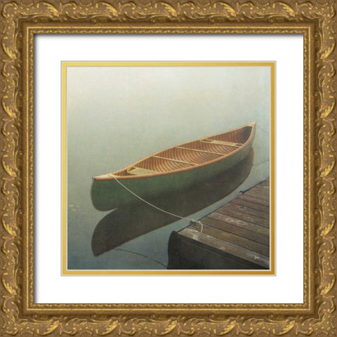 Calm Waters Canoe II Gold Ornate Wood Framed Art Print with Double Matting by Aiken, Jess