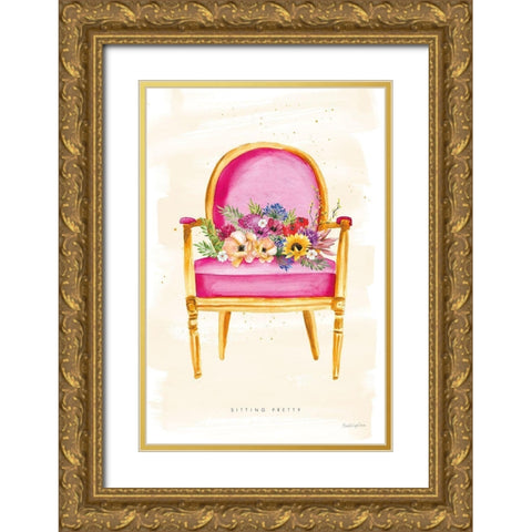 Sitting Pretty I Gold Ornate Wood Framed Art Print with Double Matting by Charro, Mercedes Lopez