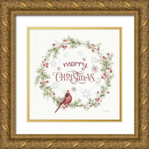 A Christmas Weekend VI Merry Christmas Gold Ornate Wood Framed Art Print with Double Matting by Audit, Lisa