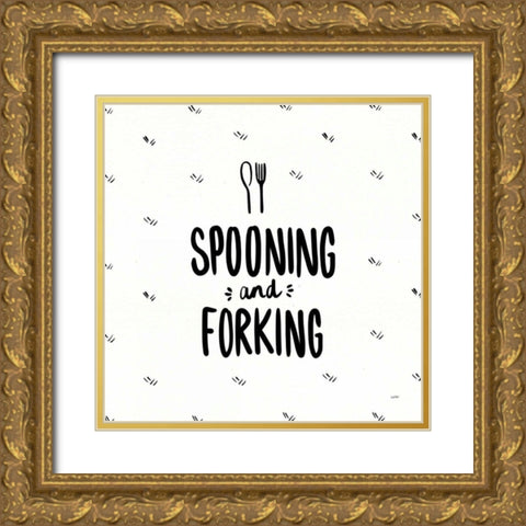 Kitchen Etiquette III Gold Ornate Wood Framed Art Print with Double Matting by York, Leah