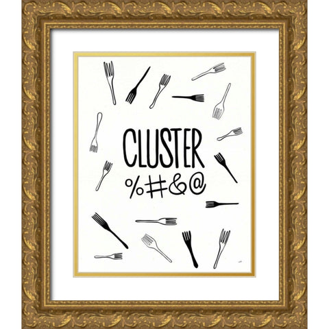 Kitchen Etiquette V Gold Ornate Wood Framed Art Print with Double Matting by York, Leah