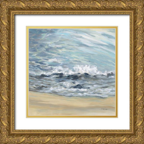Playful Wave Gold Ornate Wood Framed Art Print with Double Matting by Vassileva, Silvia