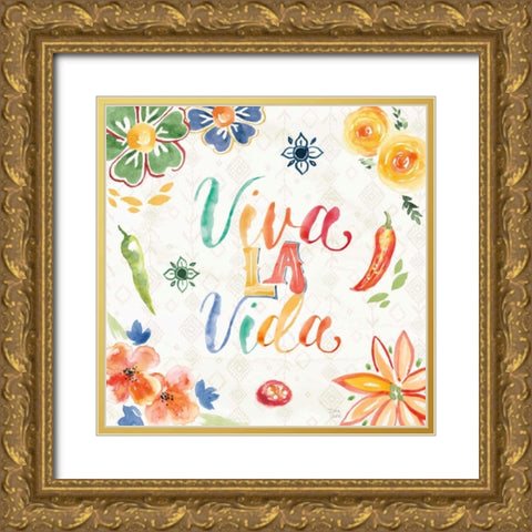 Sweet and Spicy V Gold Ornate Wood Framed Art Print with Double Matting by June, Dina