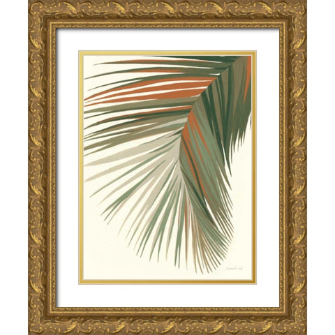 Retro Big Leaf II Reversed Gold Ornate Wood Framed Art Print with Double Matting by Nai, Danhui