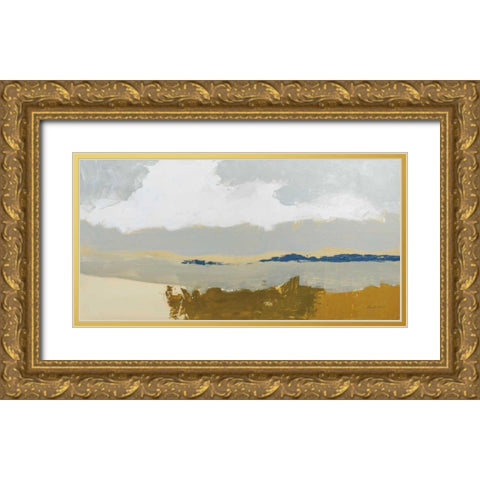 Gold Sands Gold Ornate Wood Framed Art Print with Double Matting by Munger, Pamela