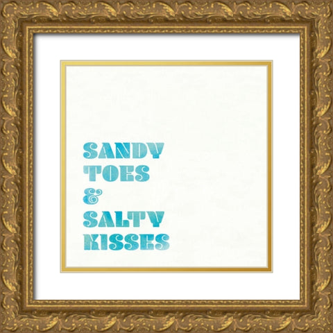 Beach Sayings II Gold Ornate Wood Framed Art Print with Double Matting by Wild Apple Portfolio