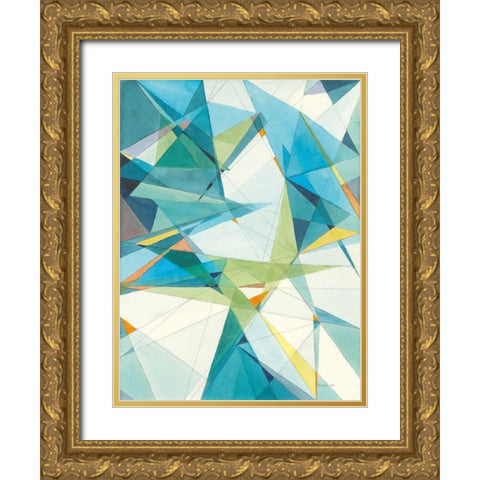 Prism II Oasis Gold Ornate Wood Framed Art Print with Double Matting by Nai, Danhui