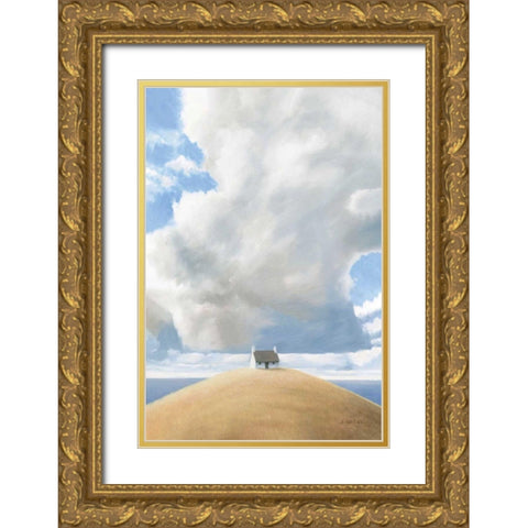 House on the Hill Gold Ornate Wood Framed Art Print with Double Matting by Wiens, James