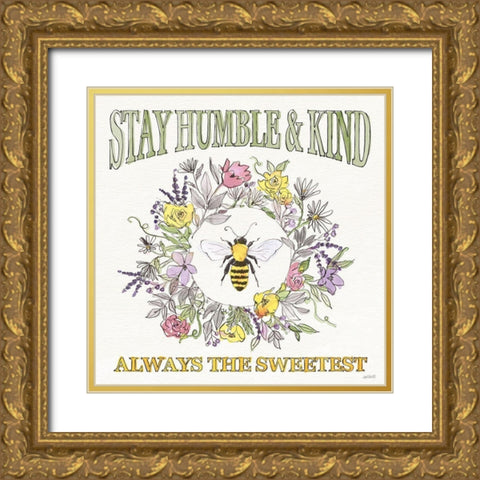 Honeybee Blossoms V Gold Ornate Wood Framed Art Print with Double Matting by Tavoletti, Anne