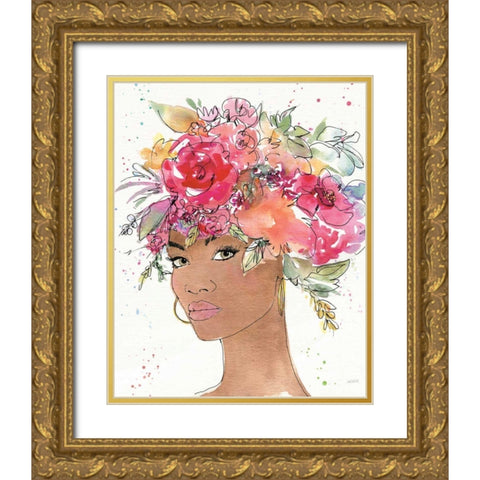 Floral Figures XI Gold Ornate Wood Framed Art Print with Double Matting by Tavoletti, Anne