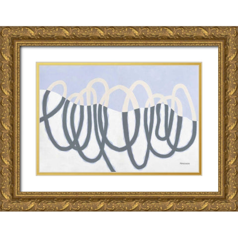 Loops III Gold Ornate Wood Framed Art Print with Double Matting by Ferguson, Kathy