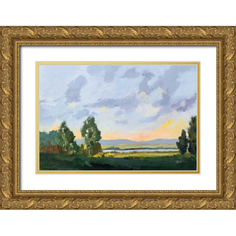 Evening Skies I Gold Ornate Wood Framed Art Print with Double Matting by Munger, Pamela