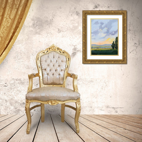 Evening Skies III Gold Ornate Wood Framed Art Print with Double Matting by Munger, Pamela