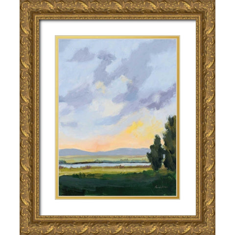 Evening Skies III Gold Ornate Wood Framed Art Print with Double Matting by Munger, Pamela