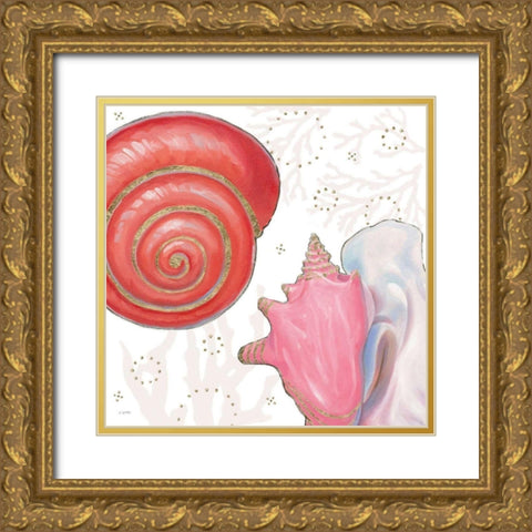 Shimmering Shells IV Gold Ornate Wood Framed Art Print with Double Matting by Wiens, James