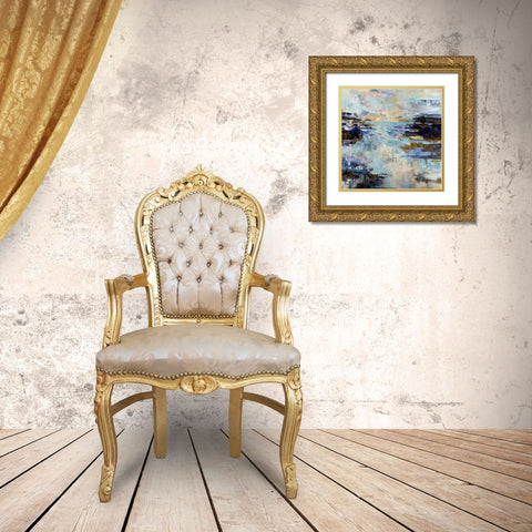 Abstract Morning Gold Ornate Wood Framed Art Print with Double Matting by Vertentes, Jeanette