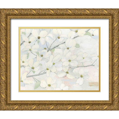 Dogwood Hues Gold Ornate Wood Framed Art Print with Double Matting by Wiens, James