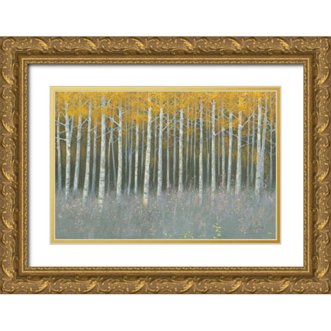 Forest Dusk Gold Ornate Wood Framed Art Print with Double Matting by Wiens, James