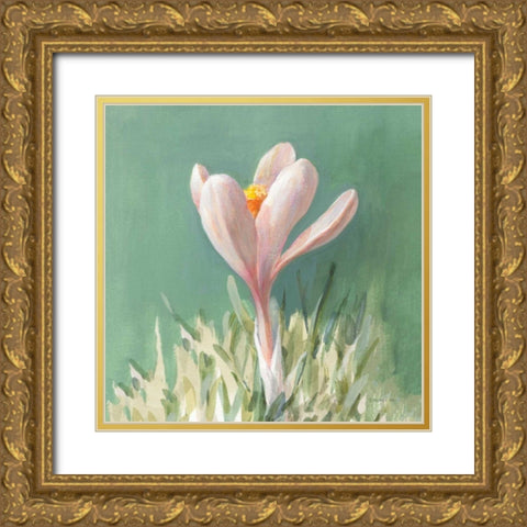 Soft Crocus Gold Ornate Wood Framed Art Print with Double Matting by Nai, Danhui