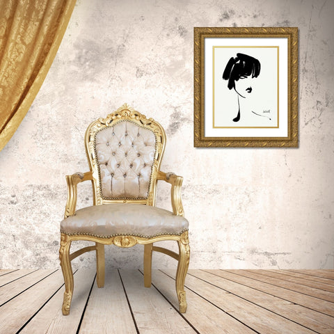 Brush Portrait III Gold Ornate Wood Framed Art Print with Double Matting by Tavoletti, Anne