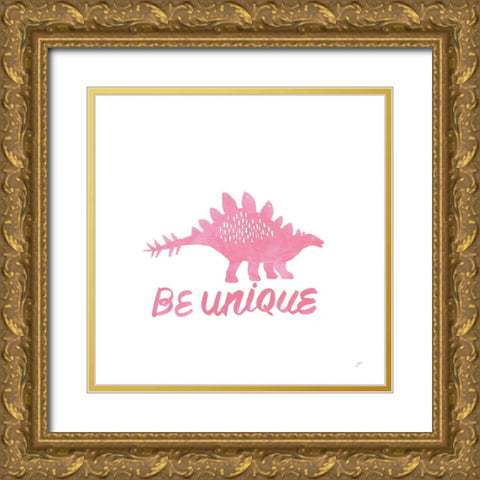 Dino Inspiration VII Pink Gold Ornate Wood Framed Art Print with Double Matting by Panganiban, Karyn