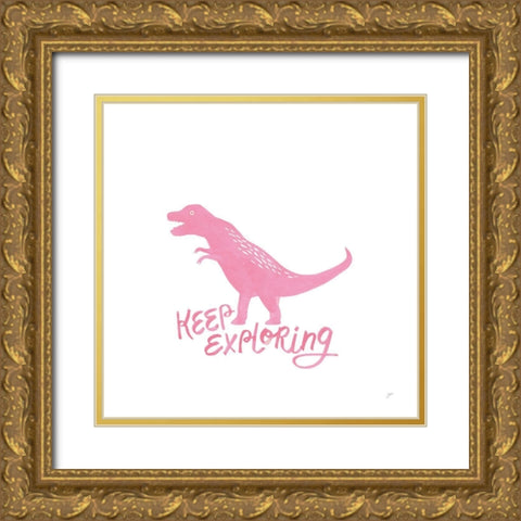 Dino Inspiration VIII Pink Gold Ornate Wood Framed Art Print with Double Matting by Panganiban, Karyn