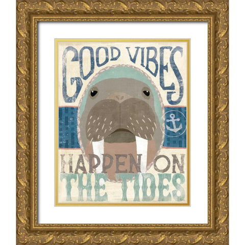 Coastal Portrait I Gold Ornate Wood Framed Art Print with Double Matting by Charron, Veronique