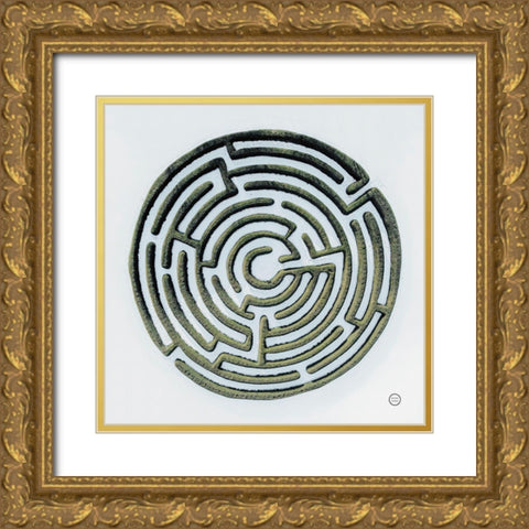 Maze Gold Ornate Wood Framed Art Print with Double Matting by Larson, Nathan