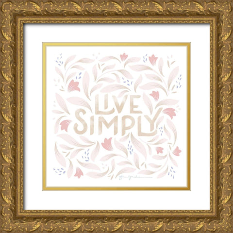 Calm Words I Blush Gold Ornate Wood Framed Art Print with Double Matting by Graham, Gia
