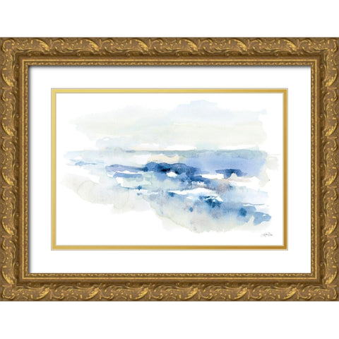 Shoreline Blues II Gold Ornate Wood Framed Art Print with Double Matting by Pete, Katrina