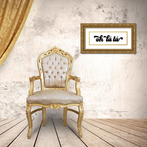 Oh La La Gold Ornate Wood Framed Art Print with Double Matting by Wild Apple Portfolio
