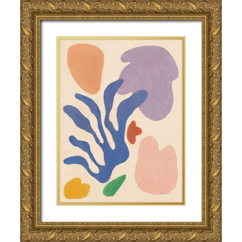 Honoring Matisse Warm Gold Ornate Wood Framed Art Print with Double Matting by Nai, Danhui