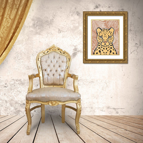 Jungle II Terracotta Gold Ornate Wood Framed Art Print with Double Matting by Hershey, Moira