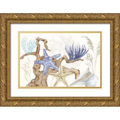 Soft Shores I Gold Ornate Wood Framed Art Print with Double Matting by Grove, Beth