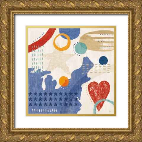 Love and Liberty III Gold Ornate Wood Framed Art Print with Double Matting by Charron, Veronique