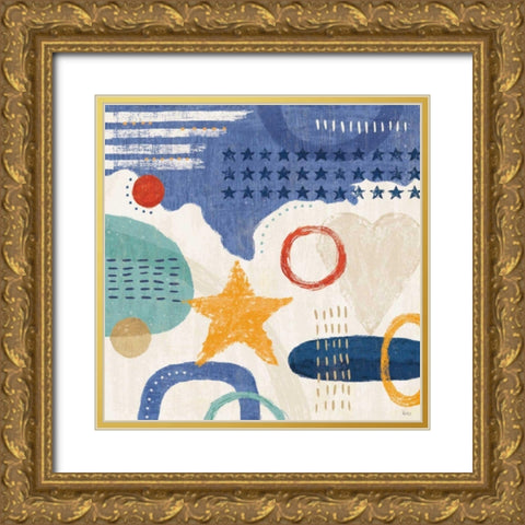 Love and Liberty IV Gold Ornate Wood Framed Art Print with Double Matting by Charron, Veronique