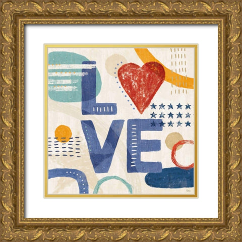 Love and Liberty VI Gold Ornate Wood Framed Art Print with Double Matting by Charron, Veronique
