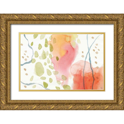 Winged Whisper IX Gold Ornate Wood Framed Art Print with Double Matting by June, Dina