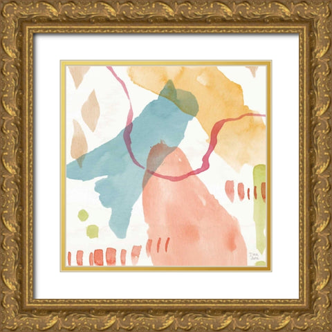 Winged Whisper XI Gold Ornate Wood Framed Art Print with Double Matting by June, Dina