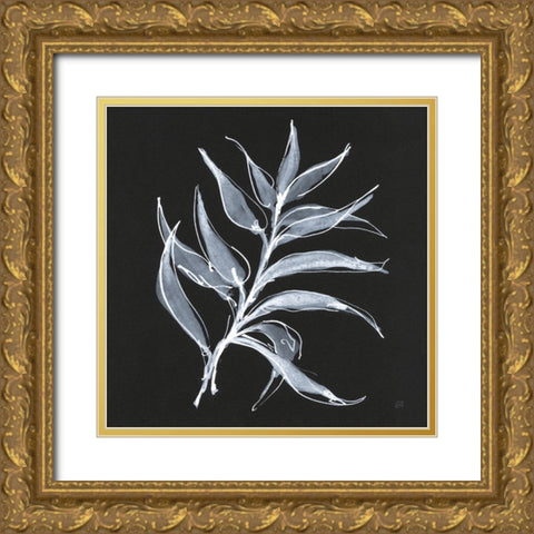 White Fern I Gold Ornate Wood Framed Art Print with Double Matting by Paschke, Chris
