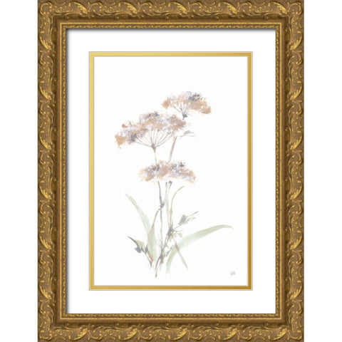 Tall Queen Annes Lace IV Gold Ornate Wood Framed Art Print with Double Matting by Paschke, Chris