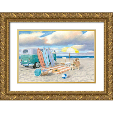 Beach Ride II Gold Ornate Wood Framed Art Print with Double Matting by Wiens, James