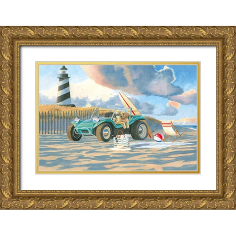 Beach Ride IV Gold Ornate Wood Framed Art Print with Double Matting by Wiens, James