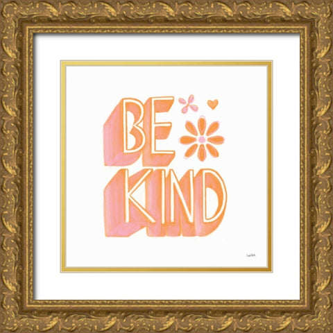 Kindness V Pastel Gold Ornate Wood Framed Art Print with Double Matting by York, Leah