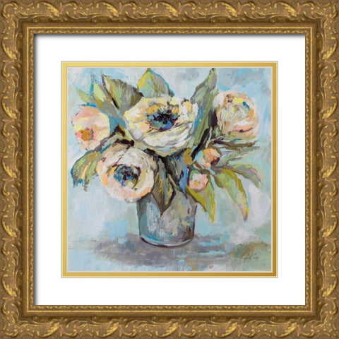 Soft Blooms Gold Ornate Wood Framed Art Print with Double Matting by Vertentes, Jeanette