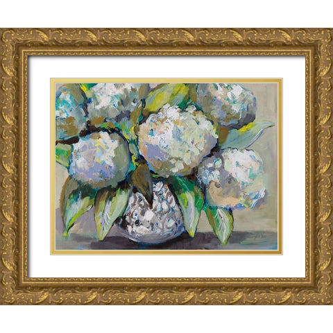 Coastal Bloom Gold Ornate Wood Framed Art Print with Double Matting by Vertentes, Jeanette