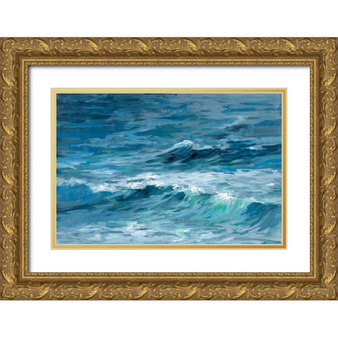 Deep Blue Sea Gold Ornate Wood Framed Art Print with Double Matting by Vassileva, Silvia