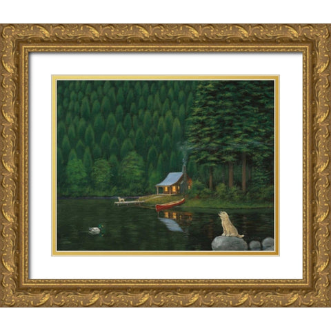 Happy Place II Gold Ornate Wood Framed Art Print with Double Matting by Wiens, James