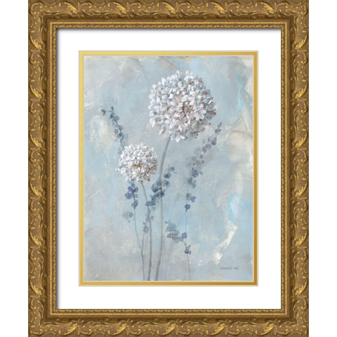 Airy Blooms I Gold Ornate Wood Framed Art Print with Double Matting by Nai, Danhui