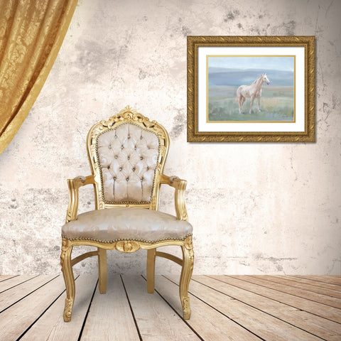 Mountain Mare Gold Ornate Wood Framed Art Print with Double Matting by Nai, Danhui